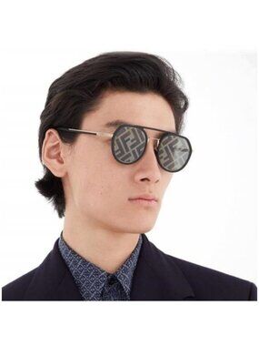 Fendi FE40040U Pattern Pilot Men's Plastic Sunglasses 02C 51 New